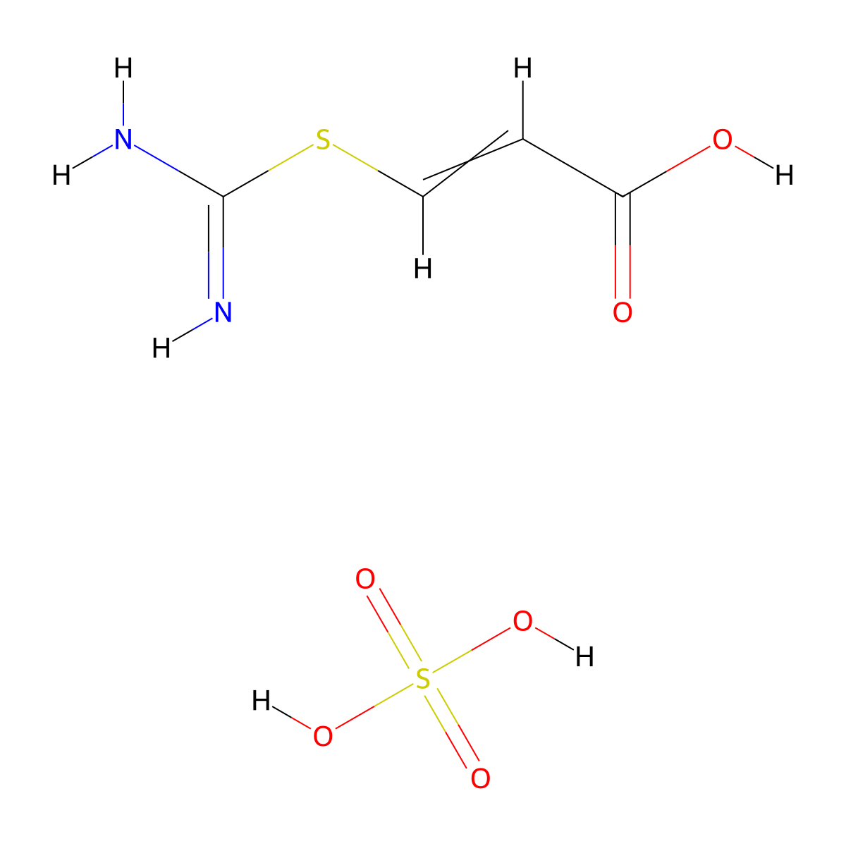 3-(Carbamimidoylthio)acrylic acid sulfuric acid salt molecular structure, CAS 1217197-47-1
