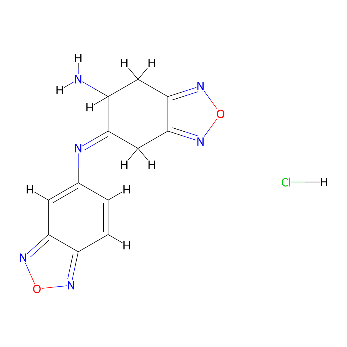 {N}-[(5{Z})-6-amino-6,7-dihydro-2,1,3-benzoxadiazol-5(4{H})-ylidene]-2,1,3-benzoxadiazol-5-amine molecular structure, CAS 1217204-62-0