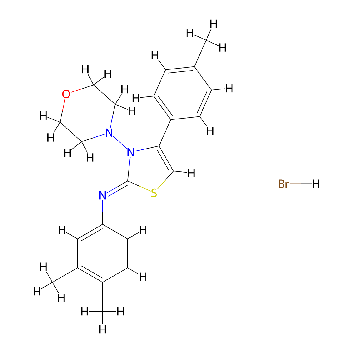(Z)-3,4-dimethyl-N-(3-morpholino-4-(p-tolyl)thiazol-2(3H)-ylidene)aniline hydrobromide molecular structure, CAS 1217206-82-0
