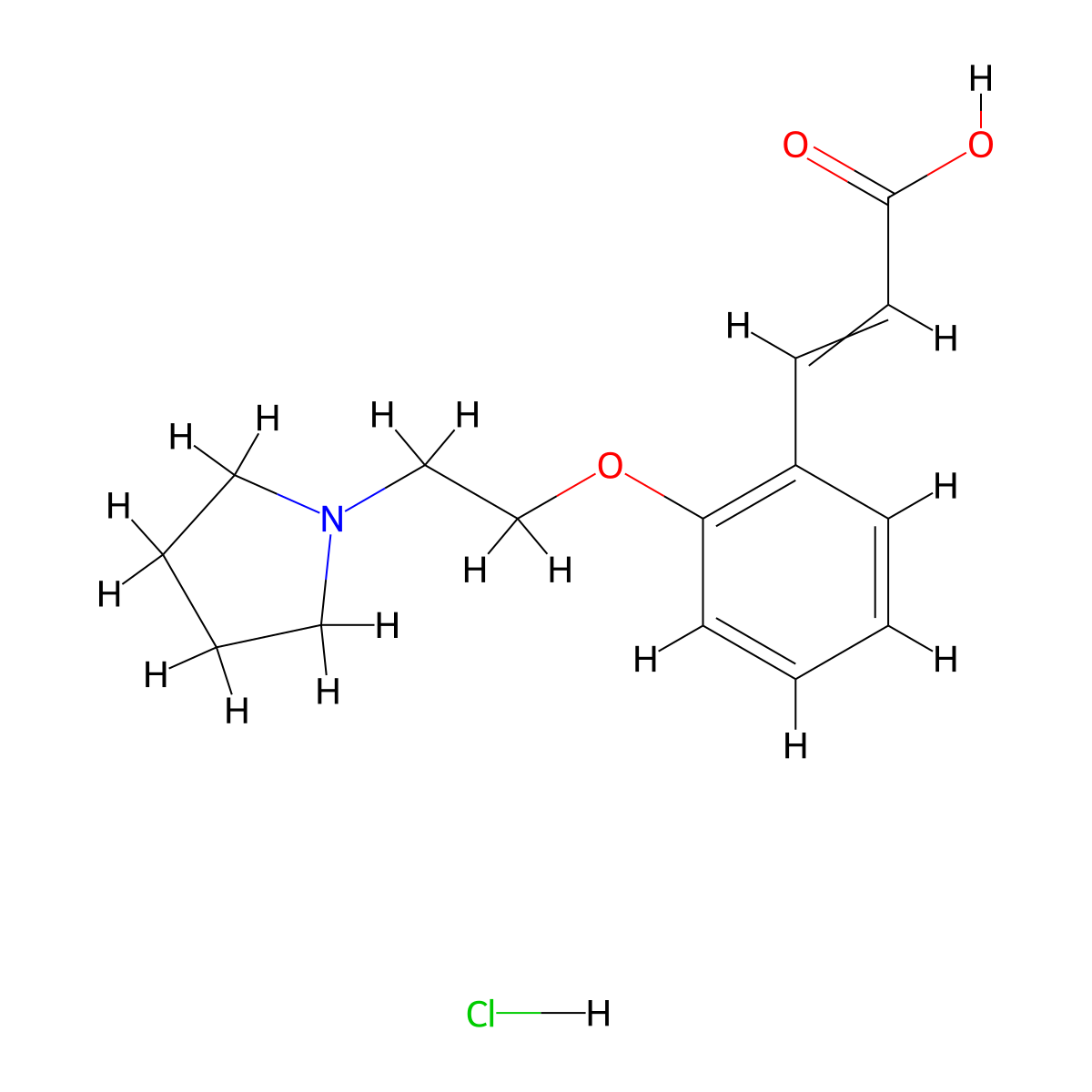 3-{2-[2-(Pyrrolidin-1-yl)ethoxy]phenyl}prop-2-enoic acid hydrochloride molecular structure, CAS 1217225-09-6