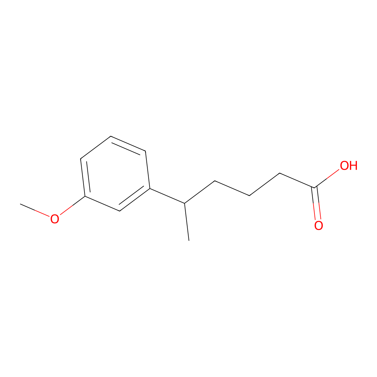 5-(3-Methoxyphenyl)hexanoic acid molecular structure, CAS 121725-67-5