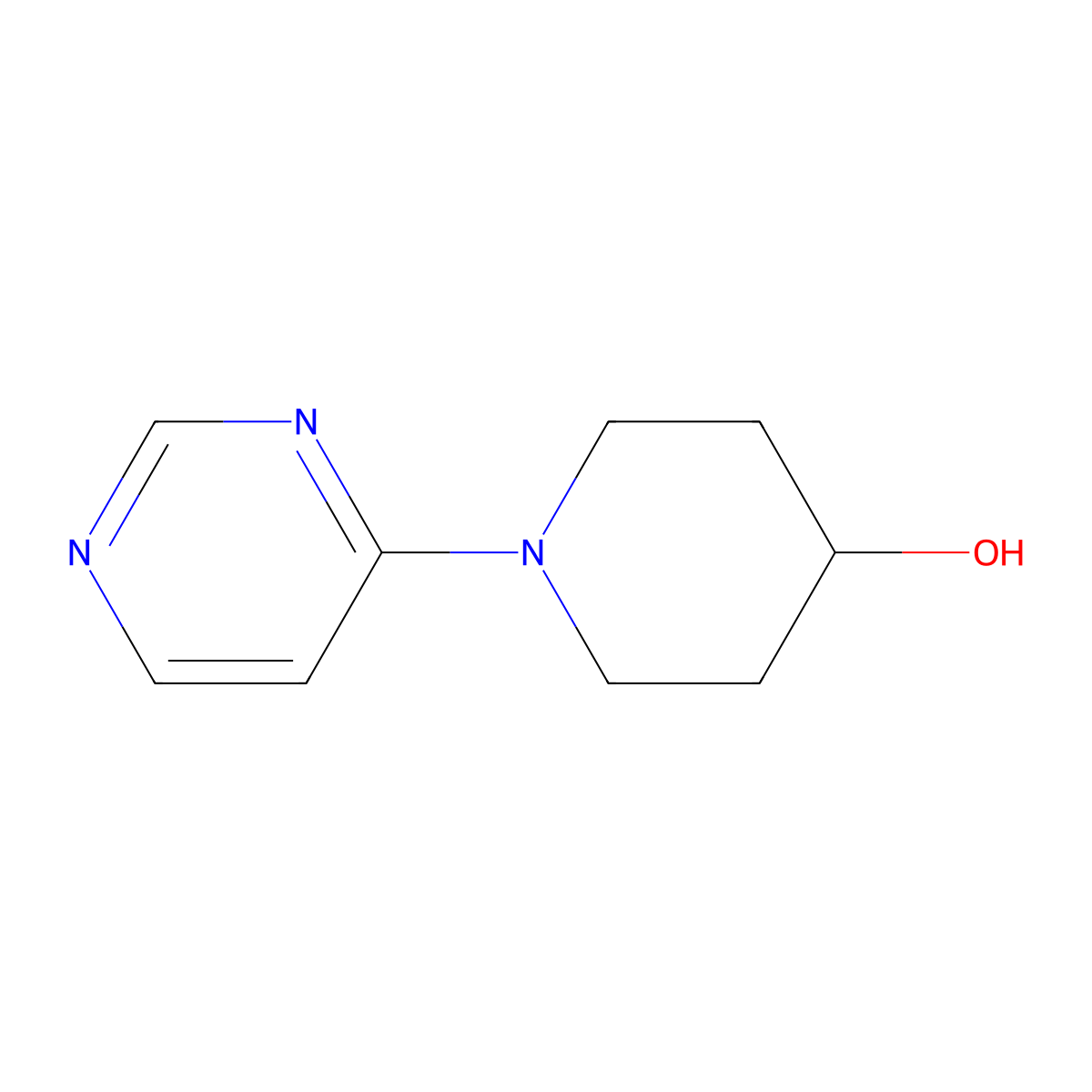 1-(Pyrimidin-4-yl)piperidin-4-ol molecular structure, CAS 1217272-14-4
