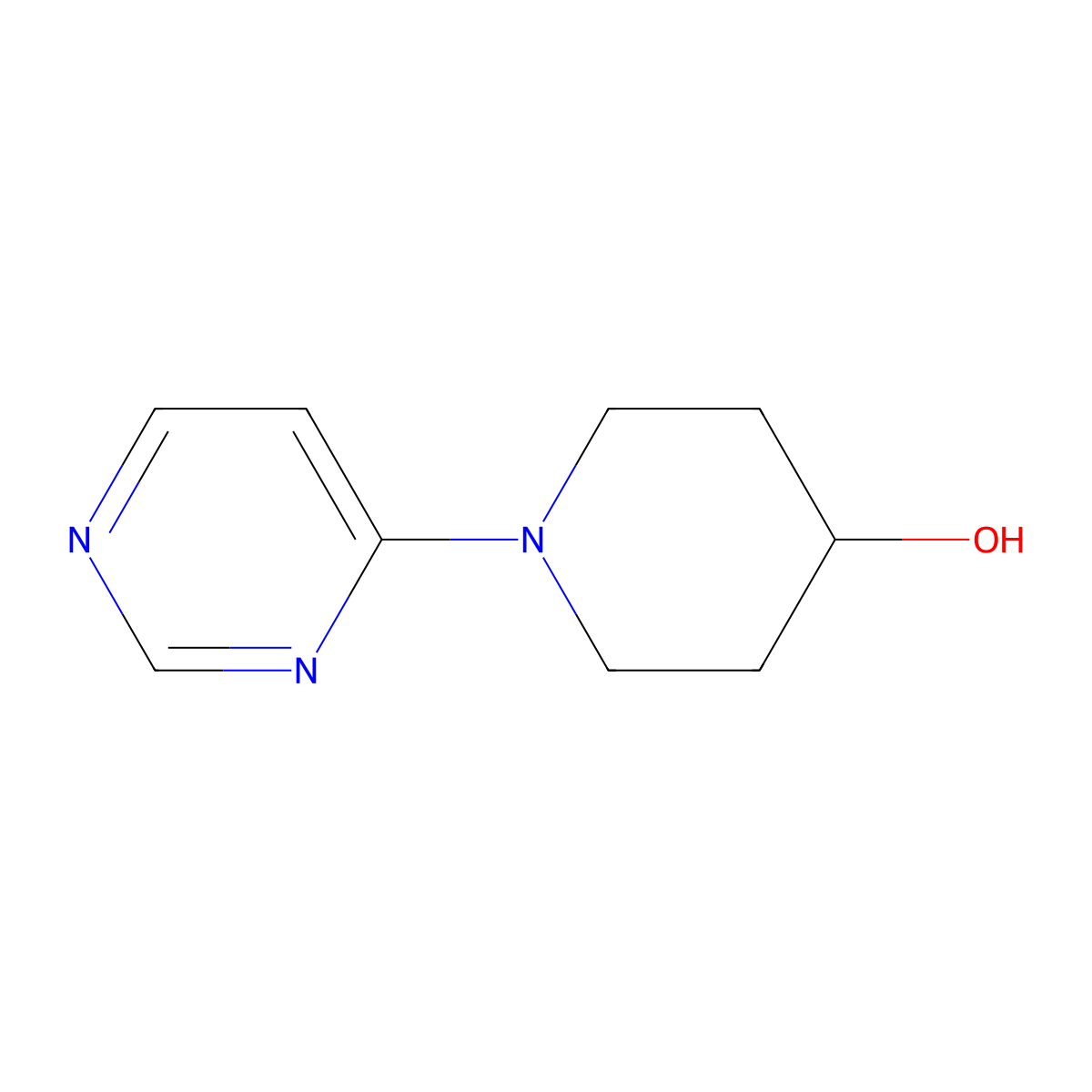 1-(Pyrimidin-4-yl)piperidin-4-ol molecular structure, CAS 1217272-14-4