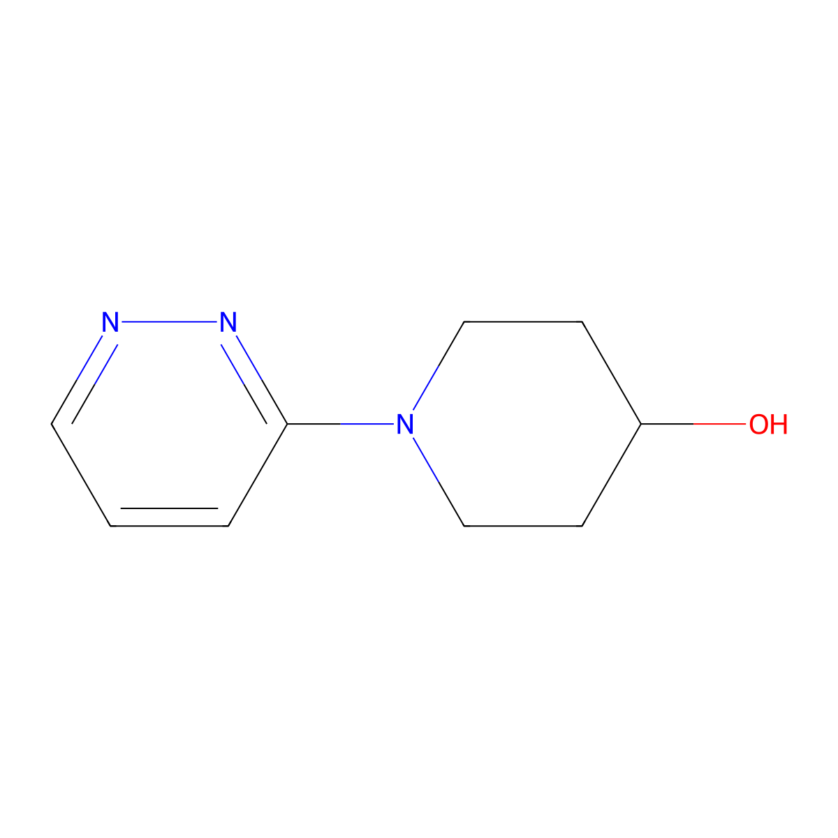 1-(3-Pyridazinyl)-4-piperidinol molecular structure, CAS 1217272-21-3