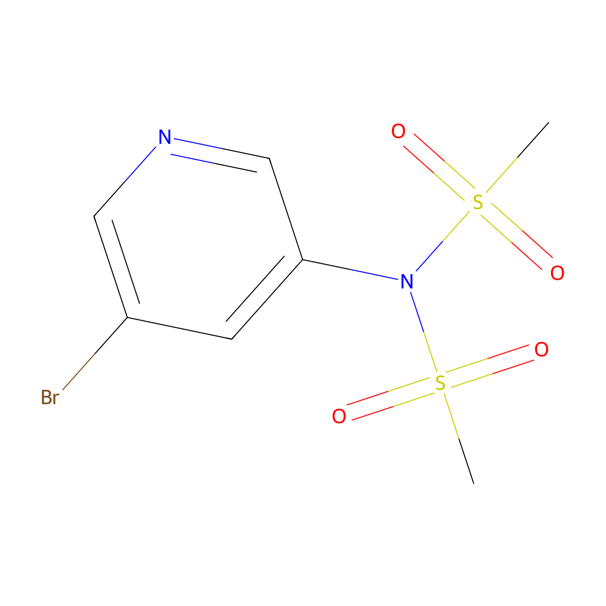 N-(5-bromopyridin-3-yl)-N-(methylsulfonyl)methanesulfonamide molecular structure, CAS 1217273-00-1