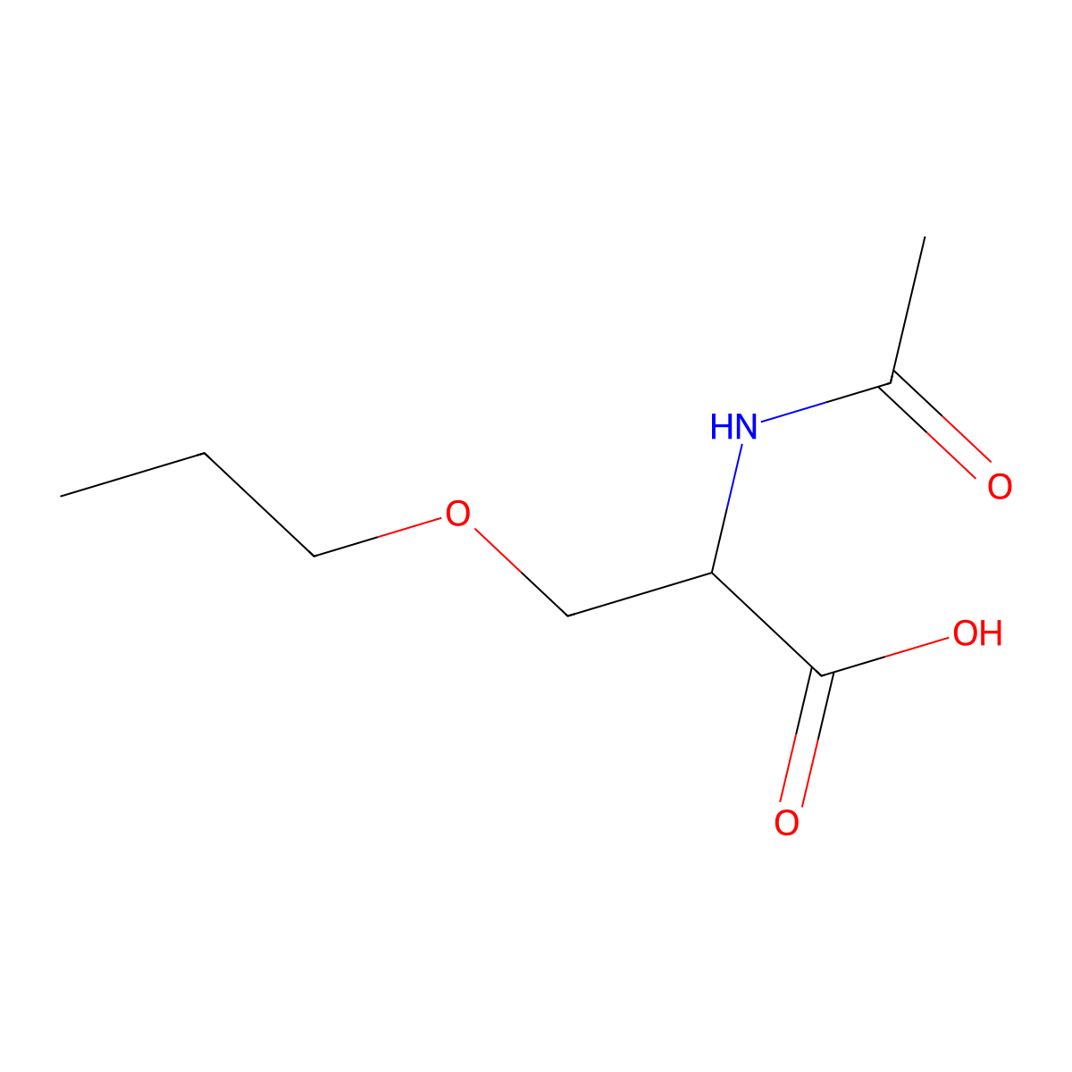 2-Acetamido-3-propoxypropanoic acid molecular structure, CAS 1217274-44-6
