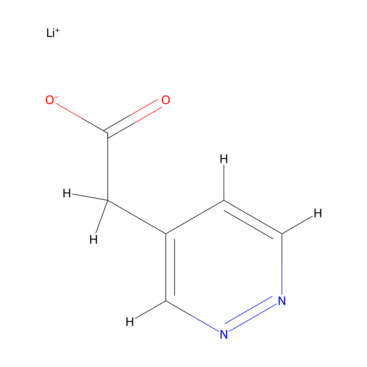 Lithium 2-(pyridazin-4-yl)acetate molecular structure, CAS 1217295-84-5