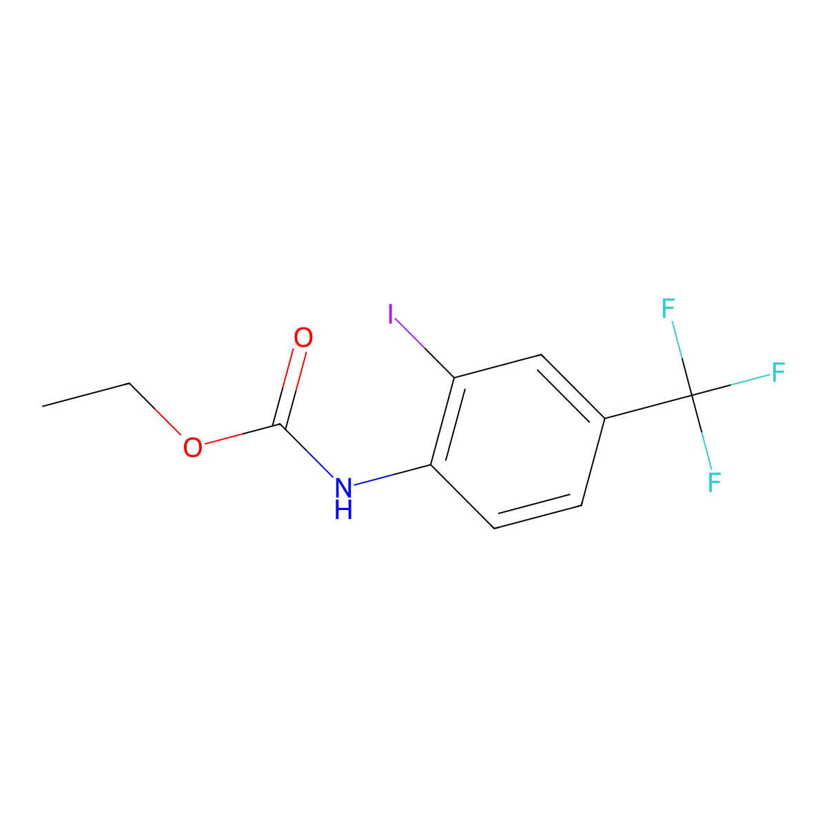 Carbamic acid, N-[2-iodo-4-(trifluoromethyl)phenyl]-, ethyl ester molecular structure, CAS 1217302-63-0