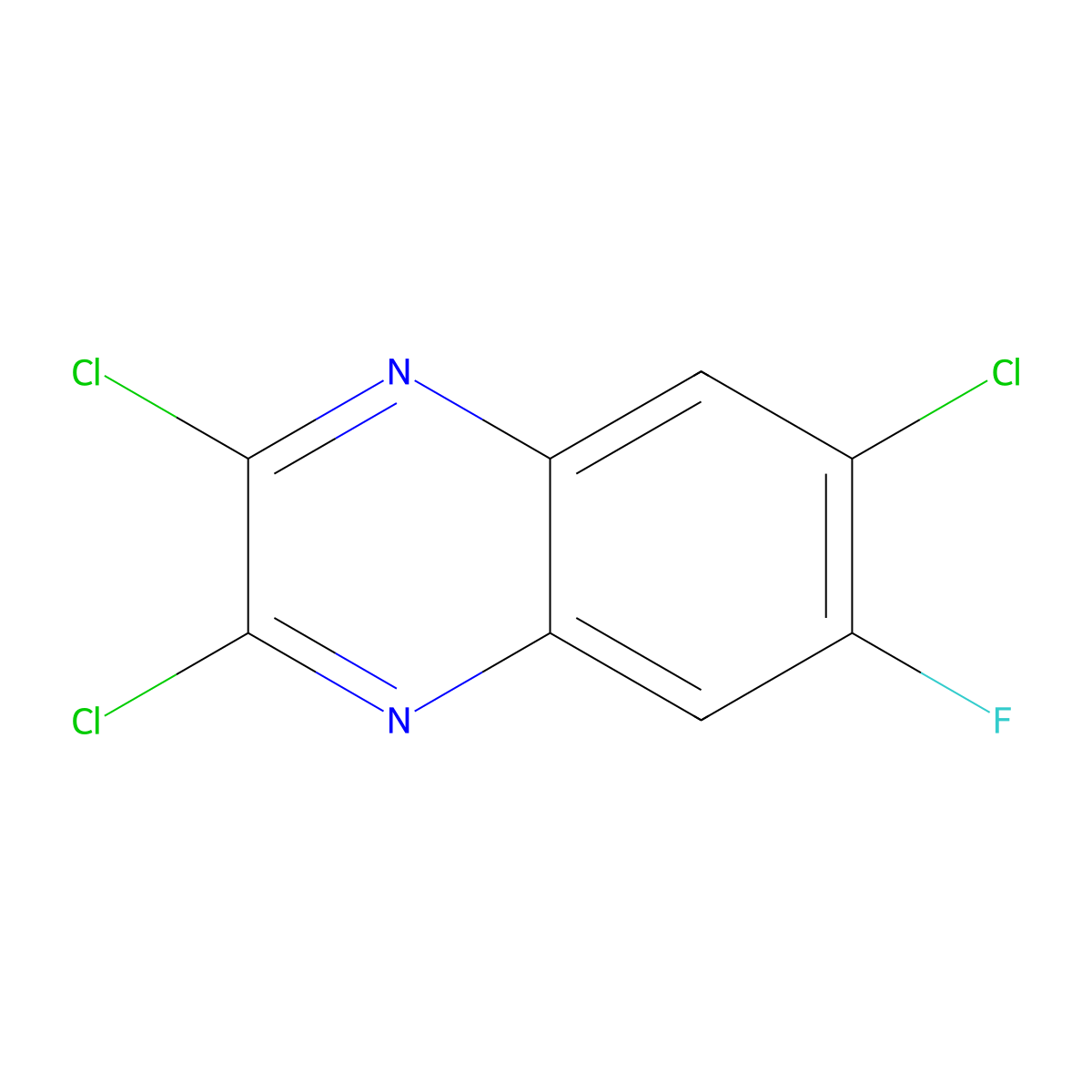 2,3,6-Trichloro-7-fluoroquinoxaline molecular structure, CAS 1217303-10-0