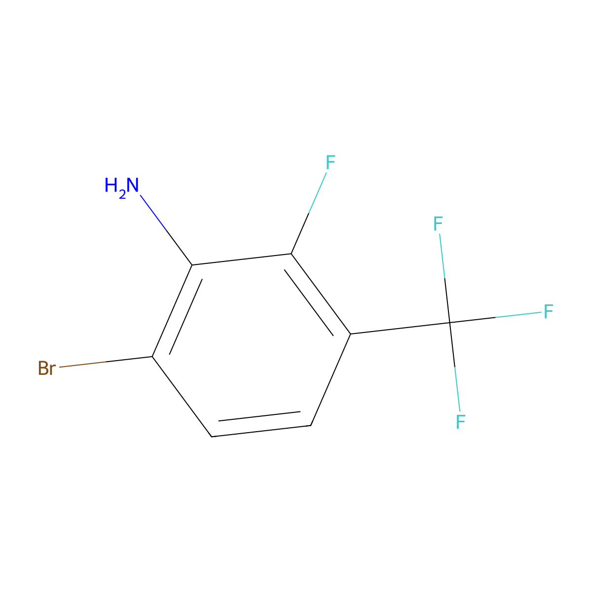 6-Bromo-2-fluoro-3-(trifluoromethyl)aniline molecular structure, CAS 1217303-26-8