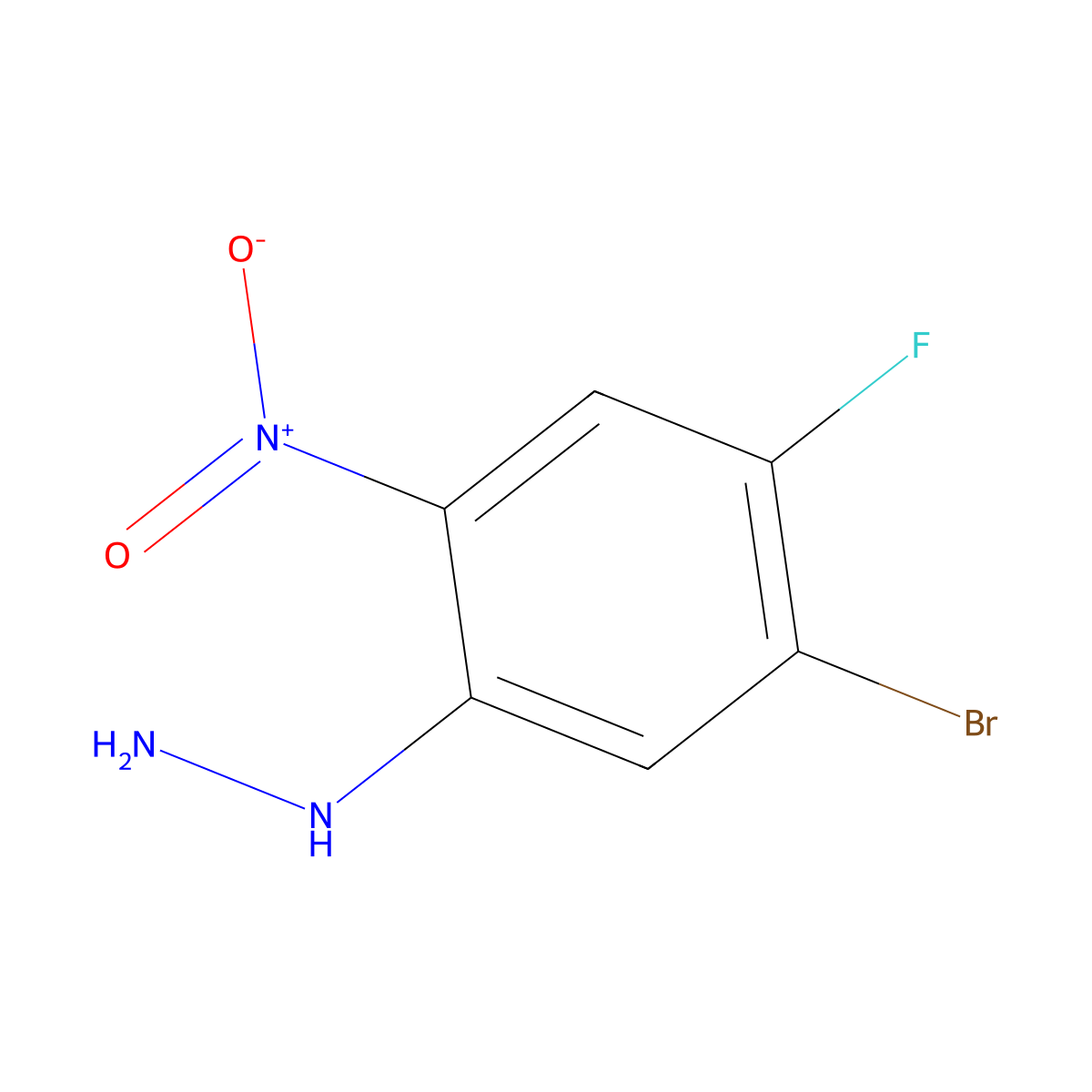 (5-Bromo-4-fluoro-2-nitrophenyl)hydrazine molecular structure, CAS 1217303-75-7