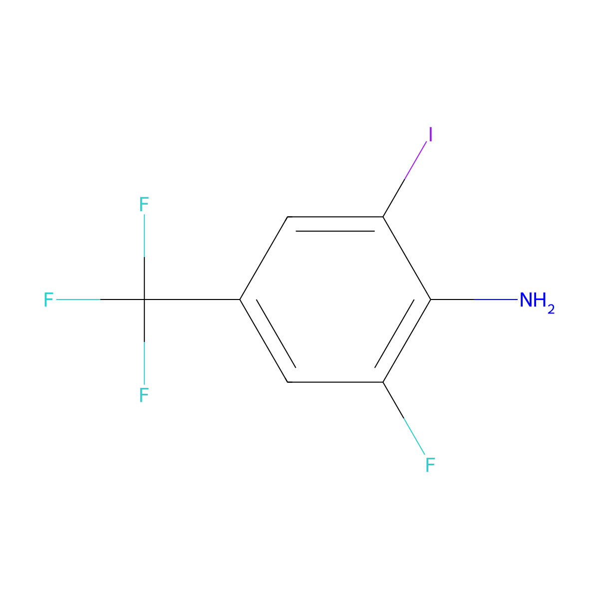 2-Fluoro-6-iodo-4-(trifluoromethyl)aniline molecular structure, CAS 1217304-64-7