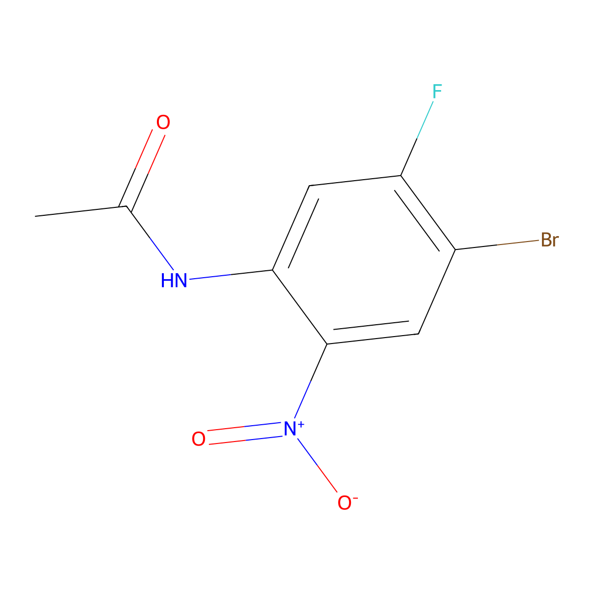 N-(4-bromo-5-fluoro-2-nitrophenyl)acetamide molecular structure, CAS 1217305-03-7