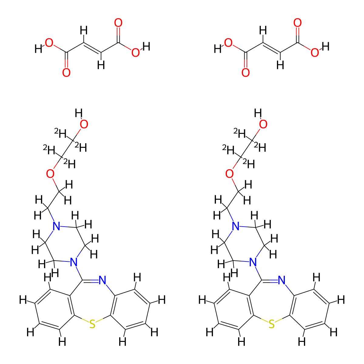 Quetiapine D4 Hemifumarate molecular structure, CAS 1217310-65-0