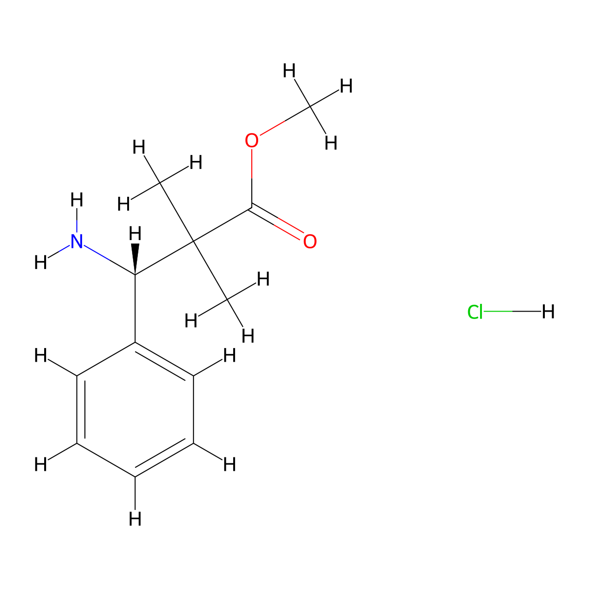 (R)-Methyl 3-amino-2,2-dimethyl-3-phenylpropanoate hydrochloride molecular structure, CAS 121733-03-7