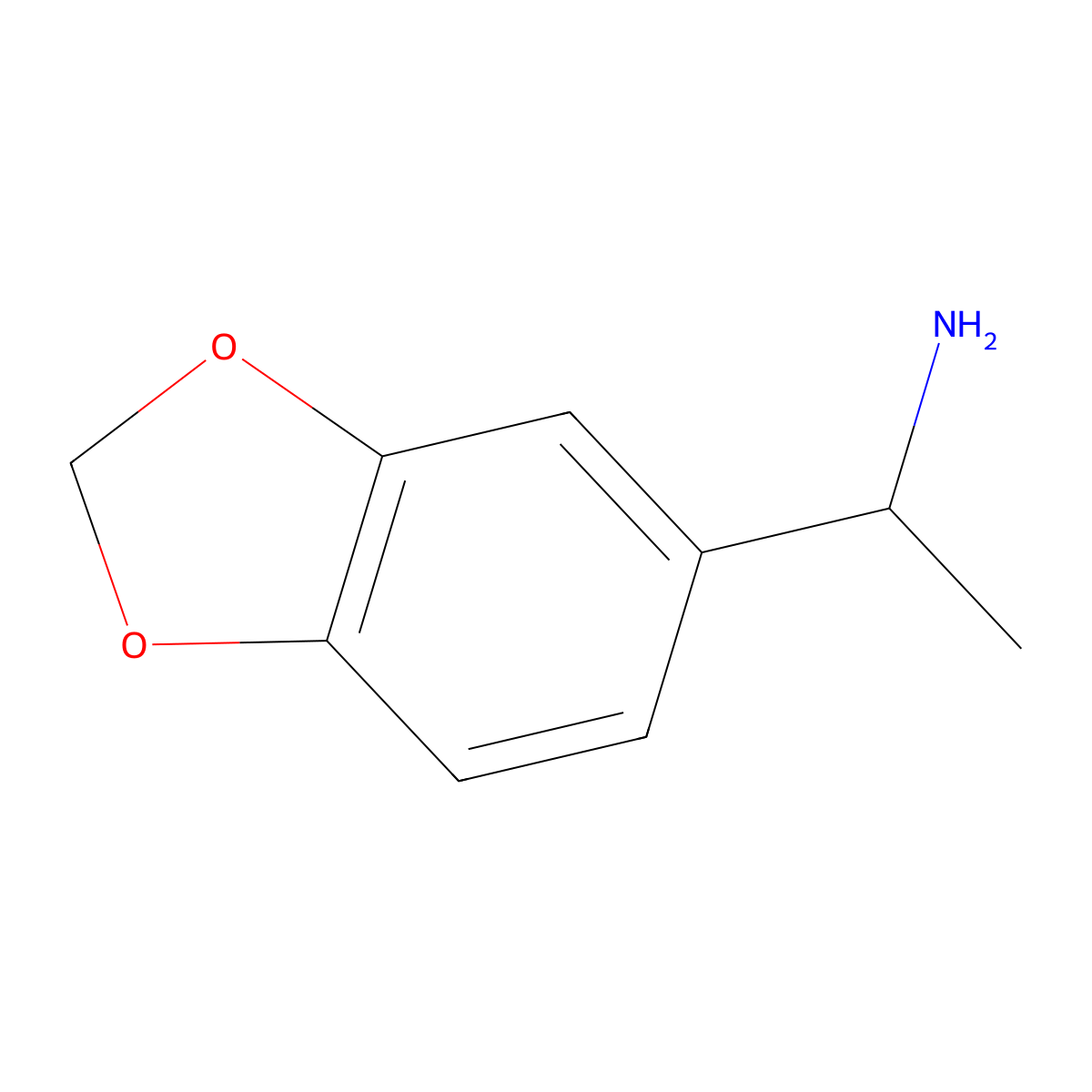 3,4-Methylenedioxyphenyl-1-ethanamine molecular structure, CAS 121734-64-3