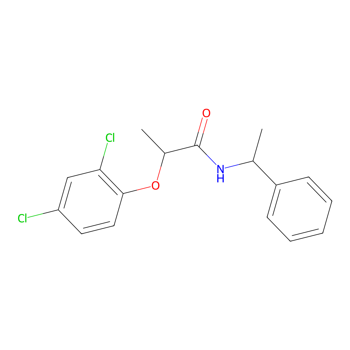 2-(2,4-dichlorophenoxy)-N-(1-phenylethyl)propanamide molecular structure, CAS 121734-77-8