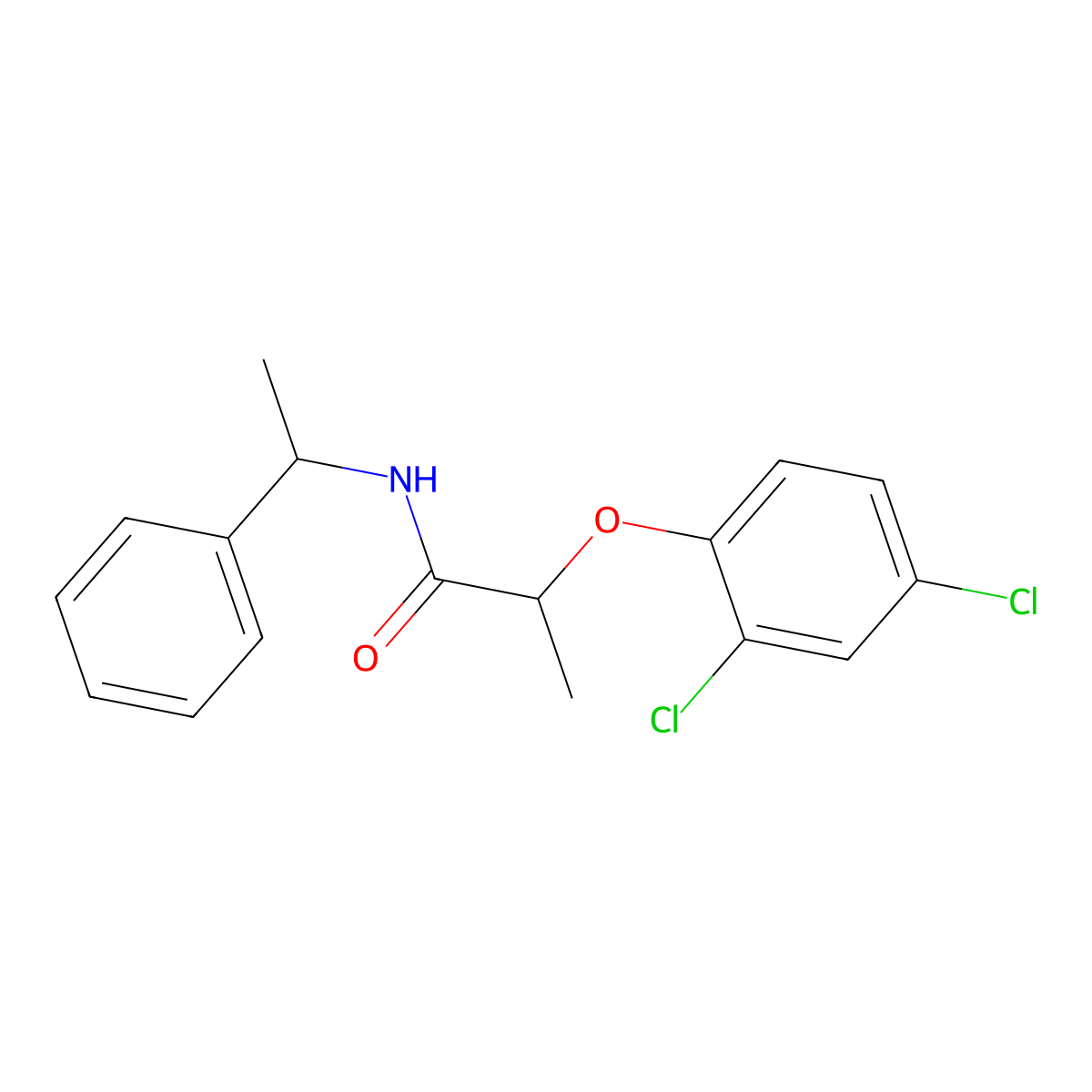 2-(2,4-dichlorophenoxy)-N-(1-phenylethyl)propanamide molecular structure, CAS 121734-77-8