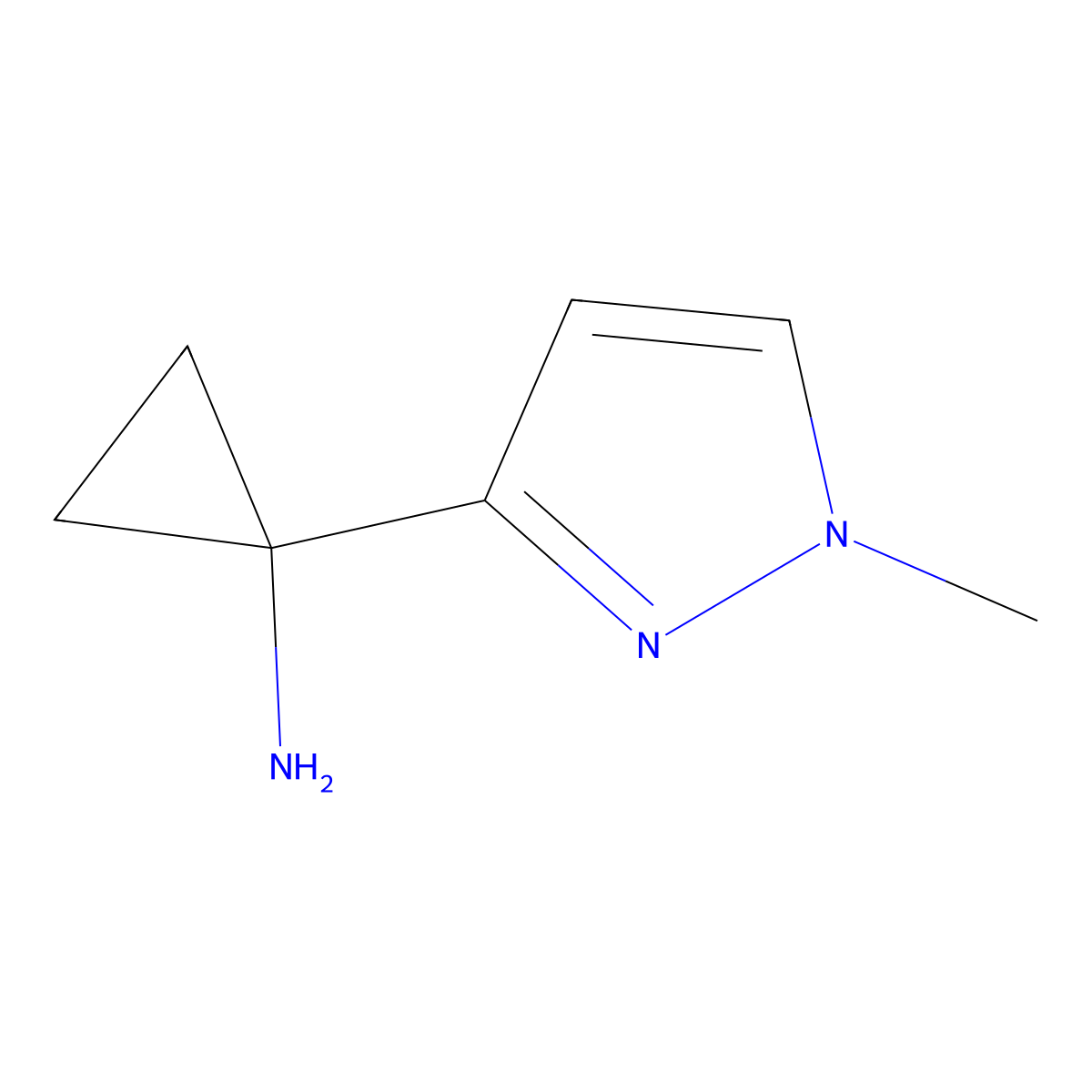 1-(1-Methyl-1h-pyrazol-3-yl)cyclopropan-1-amine molecular structure, CAS 1217340-84-5