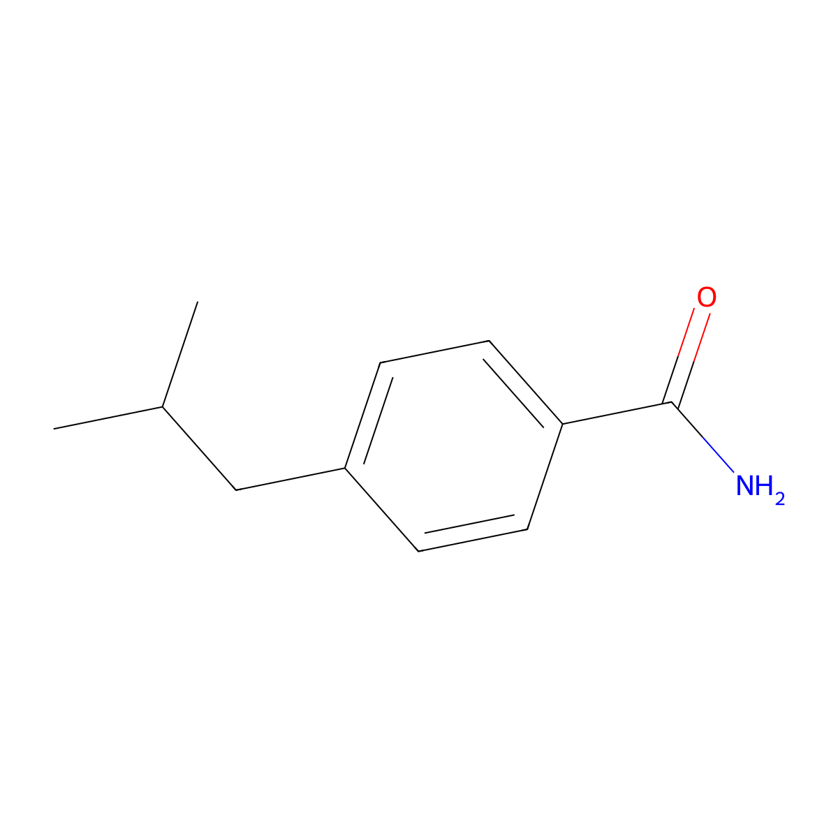 4-Isobutyl-benzoic acid amide molecular structure, CAS 121735-02-2