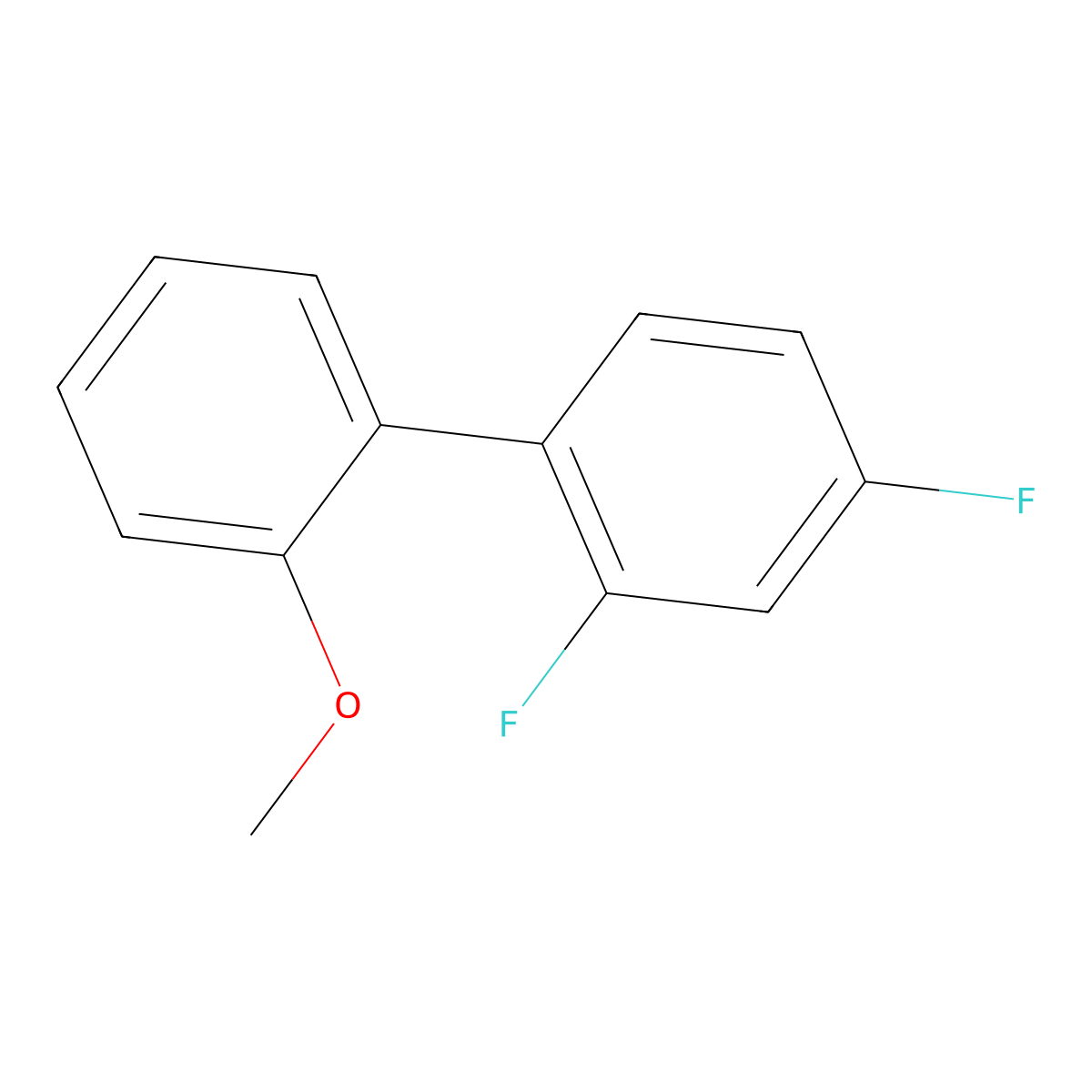 1,1'-Biphenyl, 2,4-difluoro-2'-methoxy- molecular structure, CAS 1217354-01-2