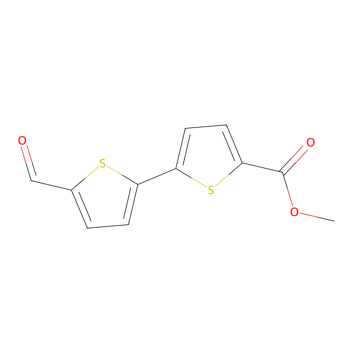 Methyl 5'-formyl-[2,2'-bithiophene]-5-carboxylate molecular structure, CAS 1217360-82-1