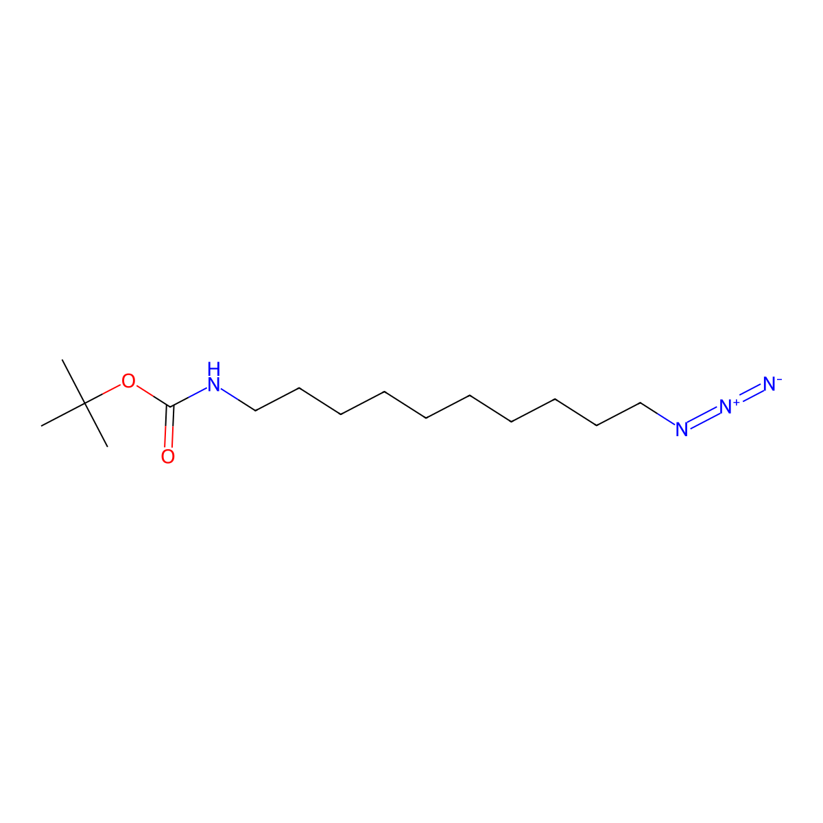 N-Boc-10-azidodecan-1-amine molecular structure, CAS 1217362-05-4