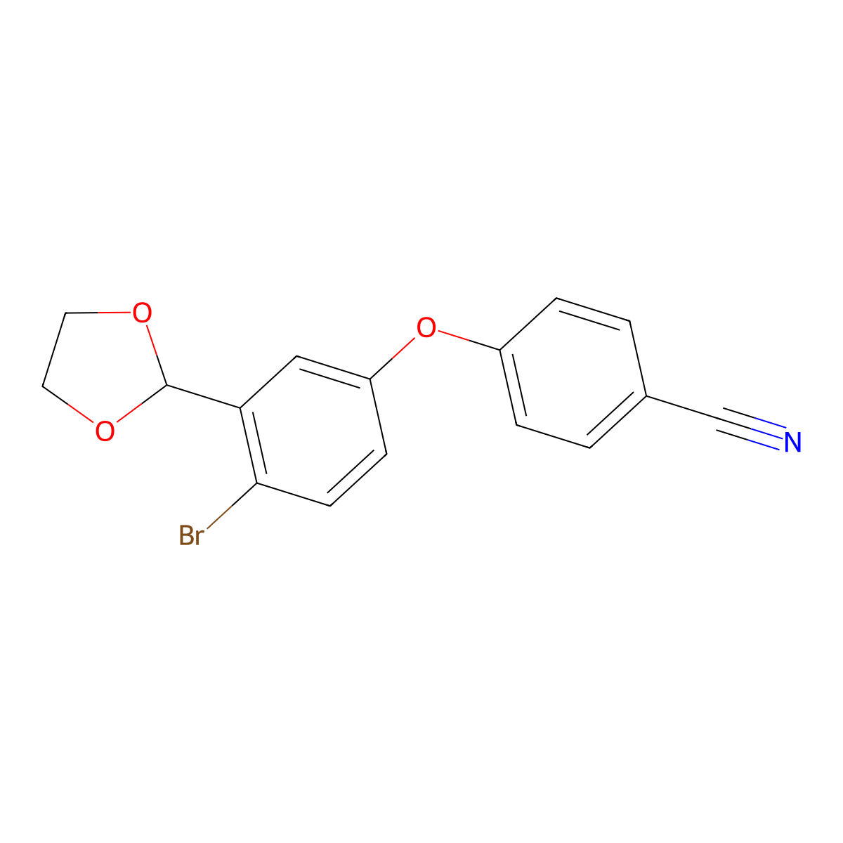 4-(4-Bromo-3-(1,3-dioxolan-2-yl)phenoxy)benzonitrile molecular structure, CAS 1217366-74-9