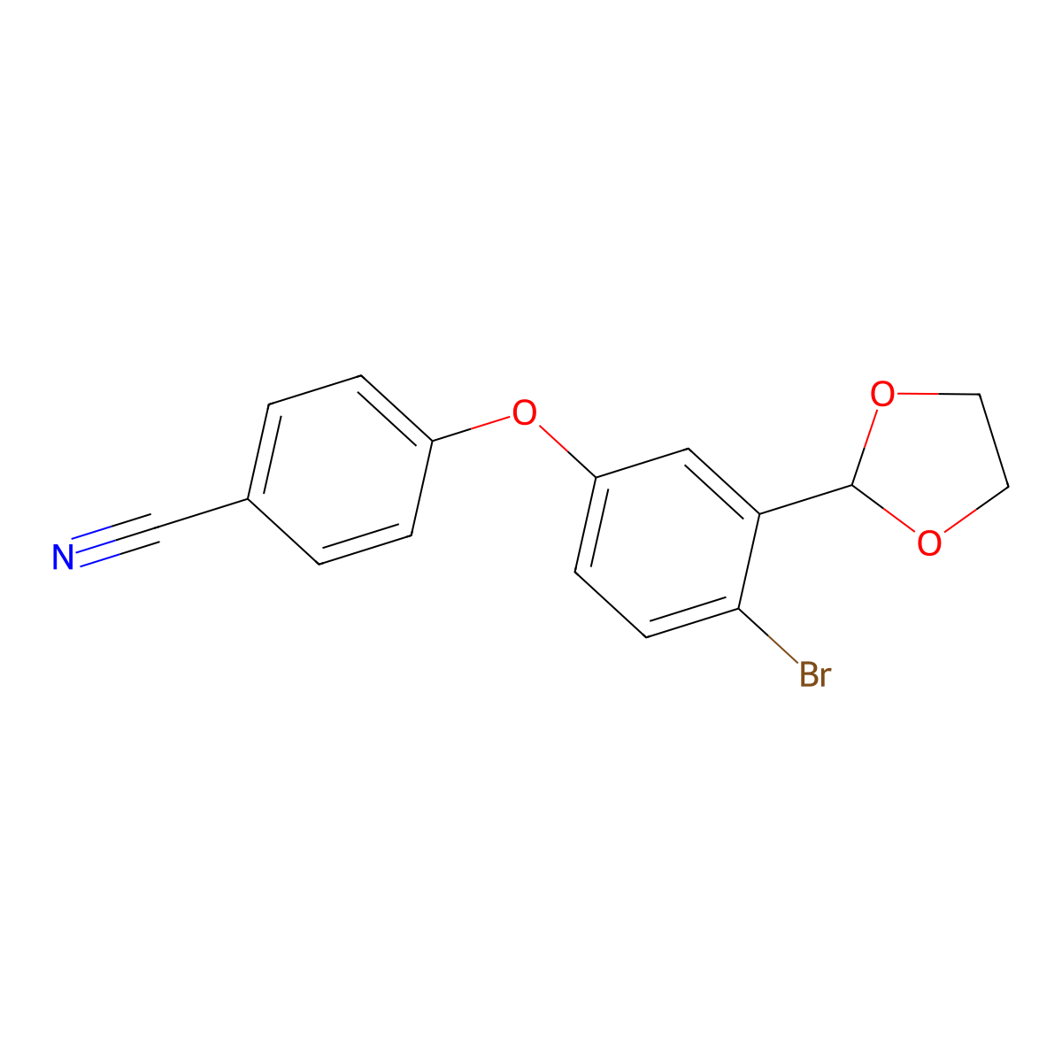 4-(4-Bromo-3-(1,3-dioxolan-2-yl)phenoxy)benzonitrile molecular structure, CAS 1217366-74-9