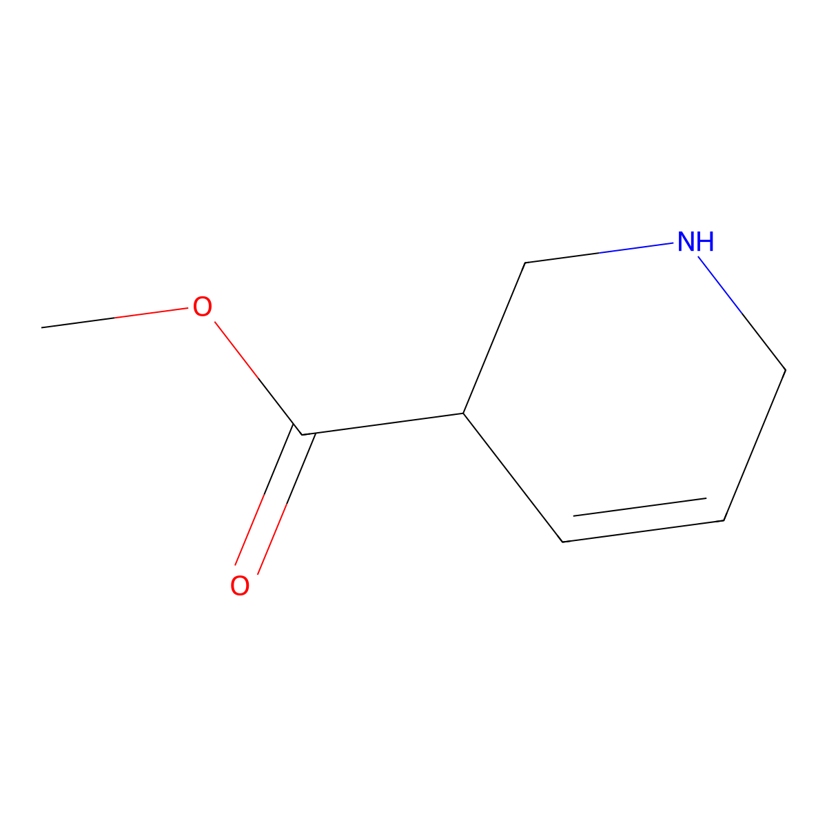 Methyl 1,2,3,6-tetrahydropyridine-3-carboxylate molecular structure, CAS 121743-23-5