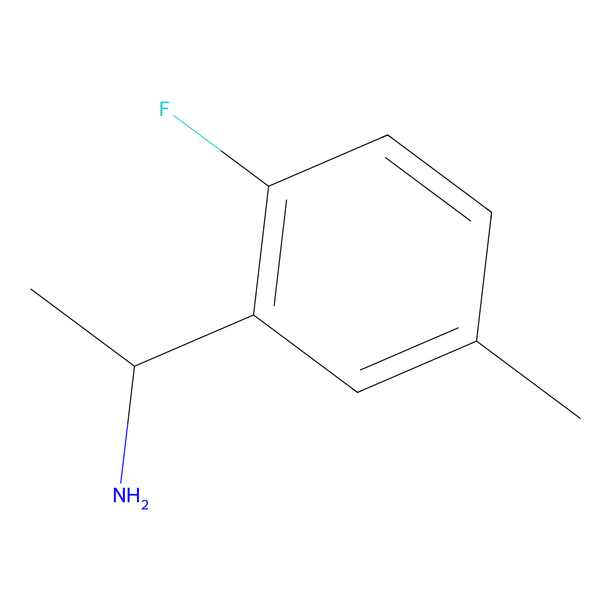 (S)-1-(2-Fluoro-5-methylphenyl)ethanamine molecular structure, CAS 1217443-60-1