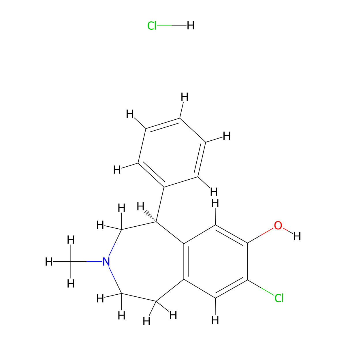 (S)-8-Chloro-3-methyl-5-phenyl-2,3,4,5-tetrahydro-1H-benzo[d]azepin-7-ol hydrochloride molecular structure, CAS 1217443-99-6