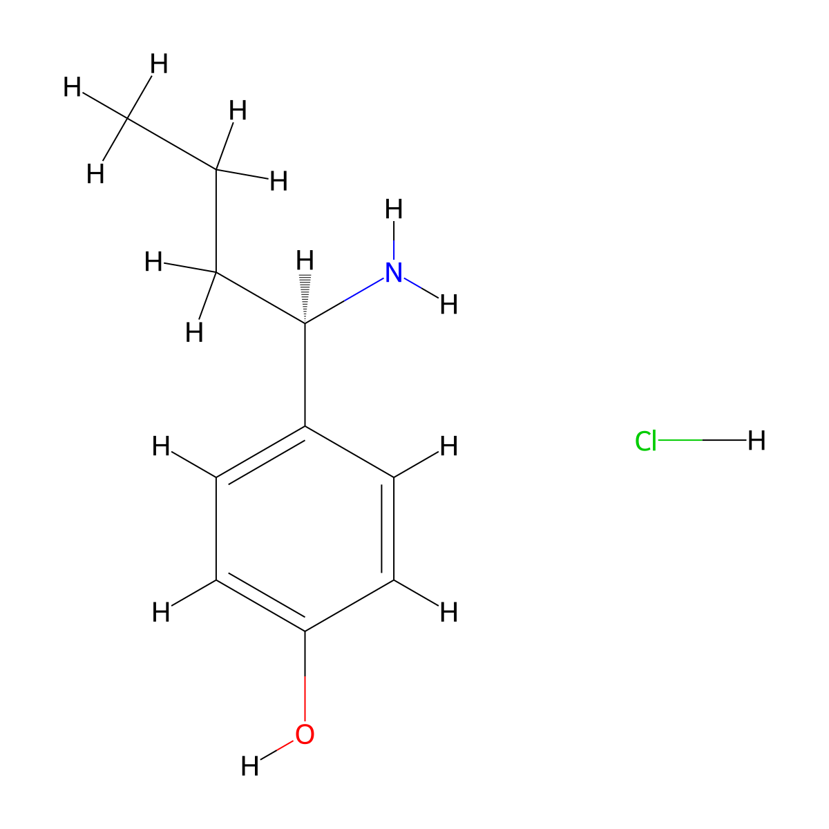 (R)-4-(1-Aminobutyl)phenol hydrochloride molecular structure, CAS 1217445-51-6