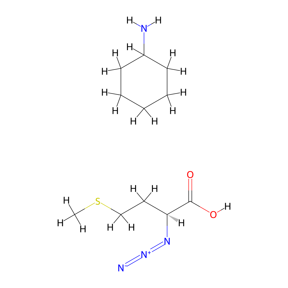 (2S)-2-Azido-4-(methylsulfanyl)butanoic acid--cyclohexanamine (1/1) molecular structure, CAS 1217445-93-6