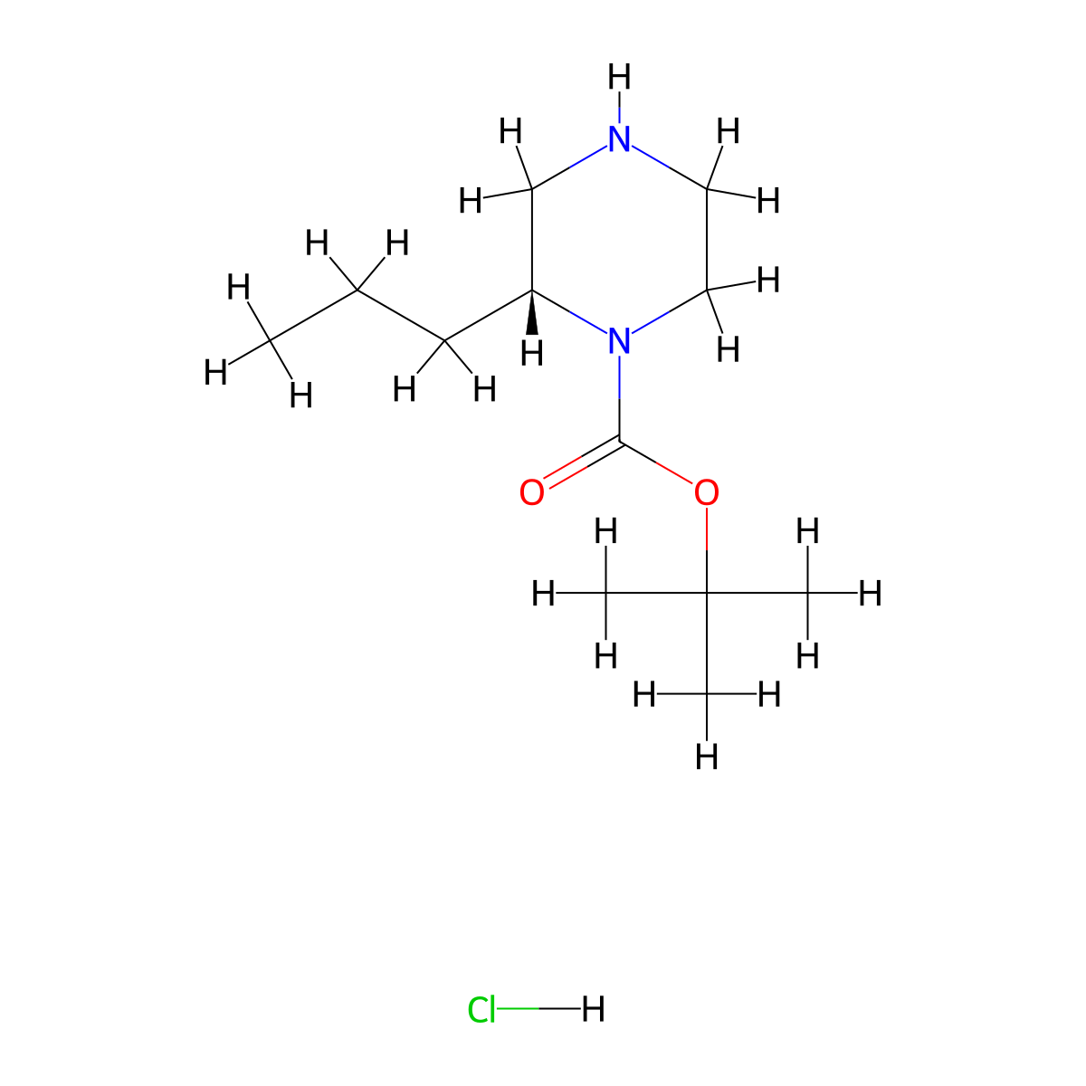 (R)-tert-Butyl 2-propylpiperazine-1-carboxylate hydrochloride molecular structure, CAS 1217449-00-7
