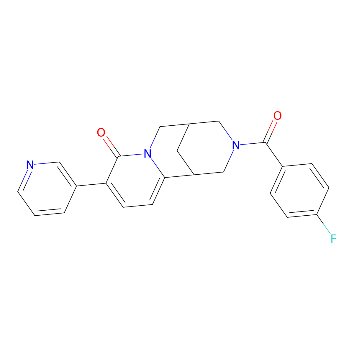 (1R,9S)-11-(4-Fluorobenzoyl)-5-pyridin-3-yl-7,11-diazatricyclo[7.3.1.02,7]trideca-2,4-dien-6-one molecular structure, CAS 1217449-48-3