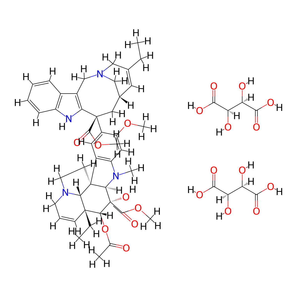 5'-Noranhydrovinoblastine tartrate molecular structure, CAS 1217449-57-4