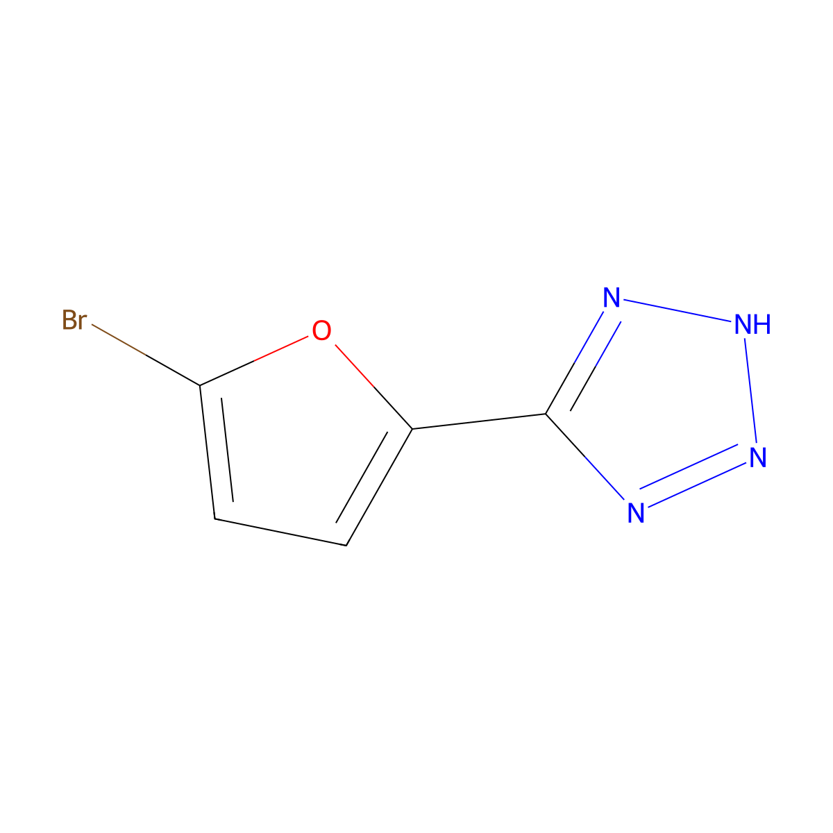 5-(5-bromofuran-2-yl)-1H-1,2,3,4-tetrazole molecular structure, CAS 121745-85-5