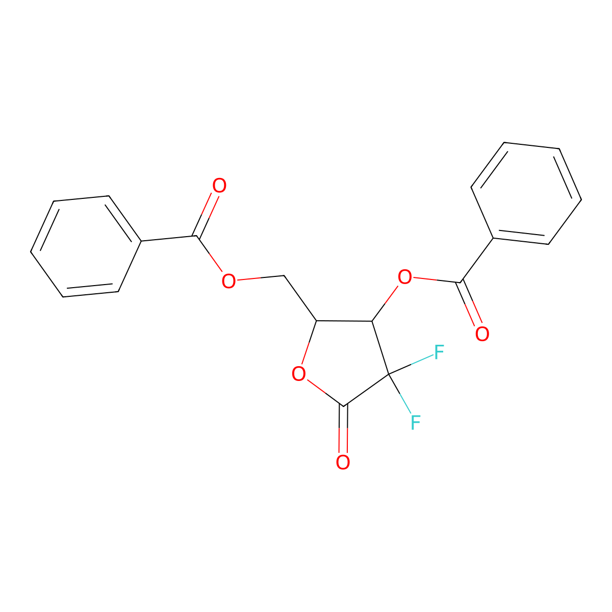 [(2S,3R)-3-(Benzoyloxy)-4,4-difluoro-5-oxotetrahydrofuran-2-yl]methyl benzoate molecular structure, CAS 1217452-91-9