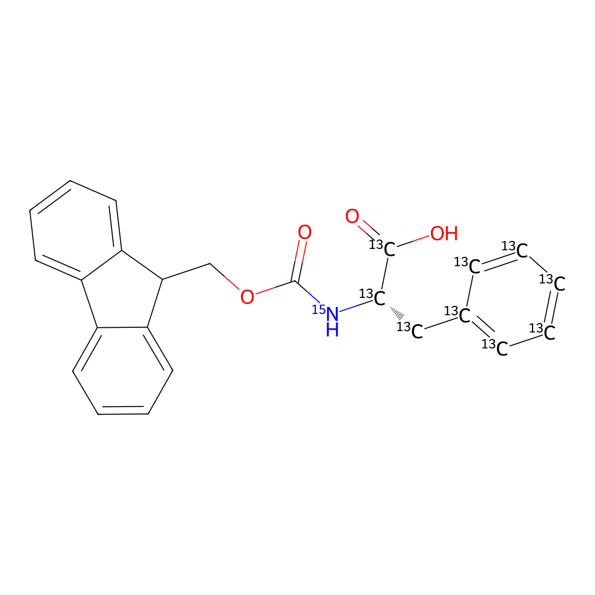 Fmoc-Phe-OH-13C9,15N molecular structure, CAS 1217455-27-0