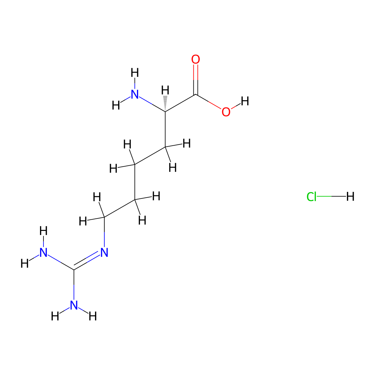 (R)-2-Amino-6-guanidinohexanoic acid hydrochloride molecular structure, CAS 1217456-98-8
