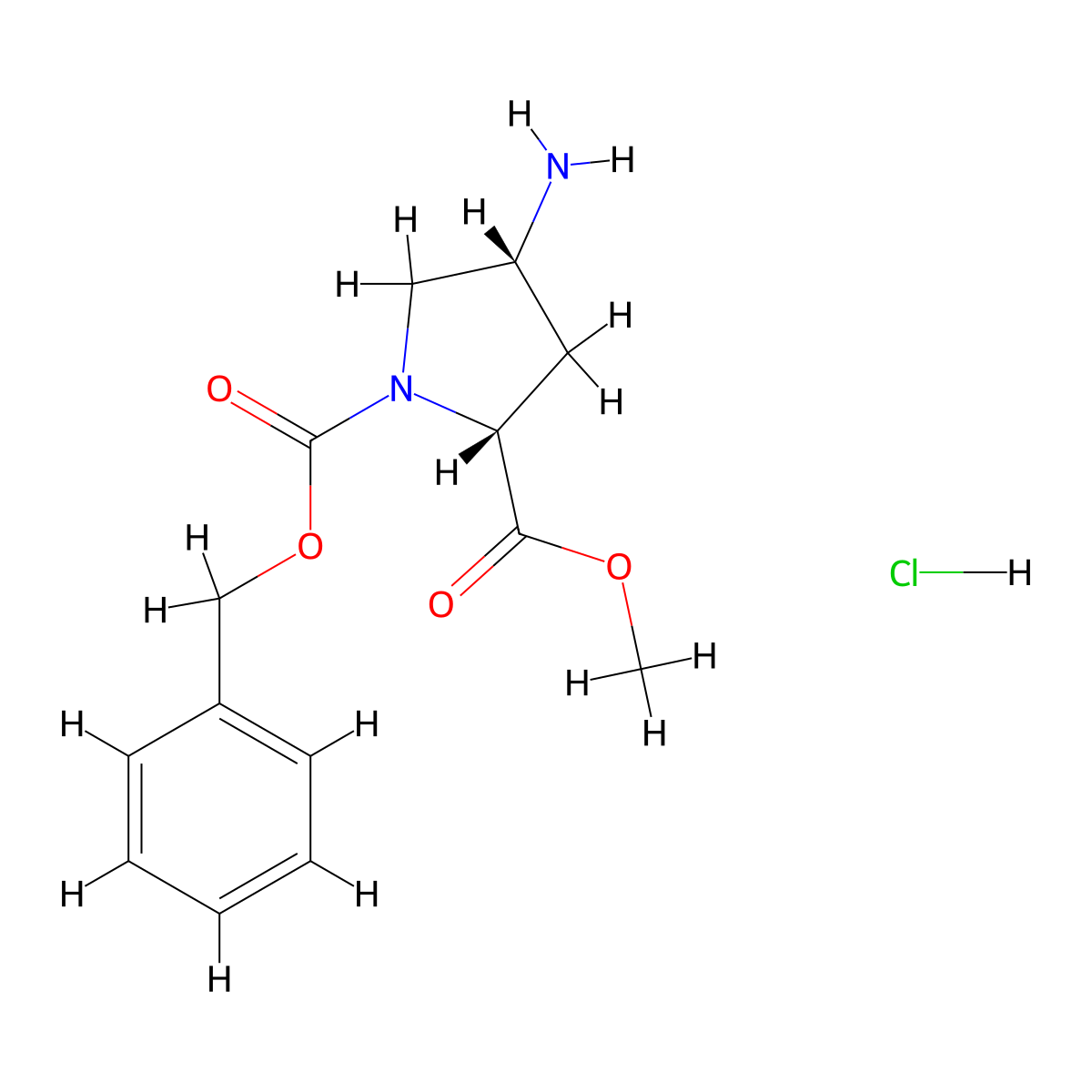 (2R,4R)-1-Benzyl 2-methyl 4-aminopyrrolidine-1,2-dicarboxylate hydrochloride molecular structure, CAS 1217457-41-4