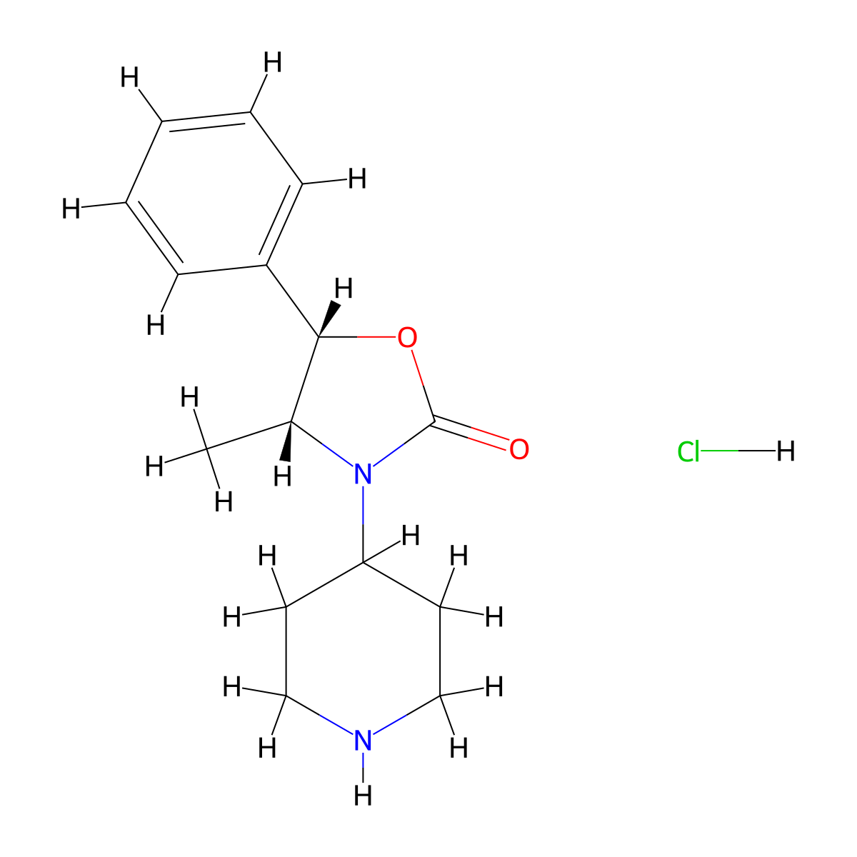 (4R,5S)-4-Methyl-5-phenyl-3-piperidin-4-yl-1,3-oxazolidin-2-one hydrochloride molecular structure, CAS 1217459-01-2