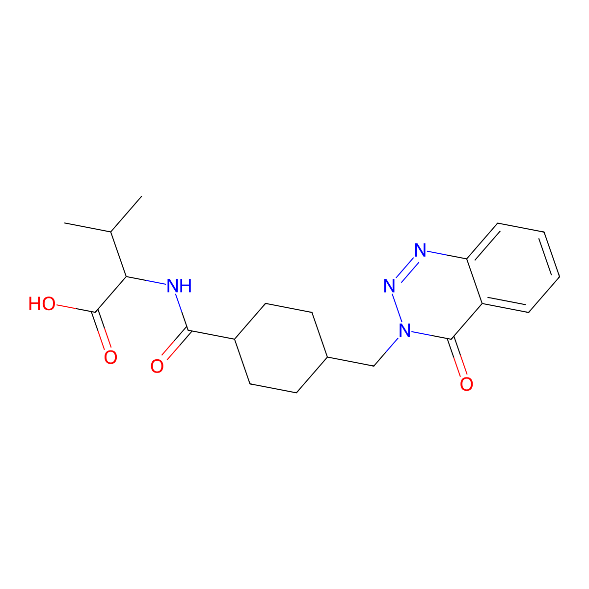 N-({4-[(4-oxo-1,2,3-benzotriazin-3(4H)-yl)methyl]cyclohexyl}carbonyl)-L-valine molecular structure, CAS 1217459-16-9