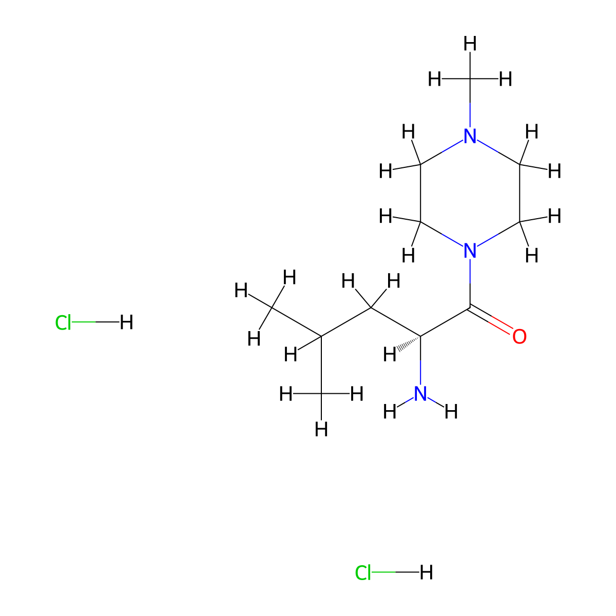 (2S)-2-amino-4-methyl-1-(4-methylpiperazin-1-yl)pentan-1-one dihydrochloride molecular structure, CAS 1217459-50-1
