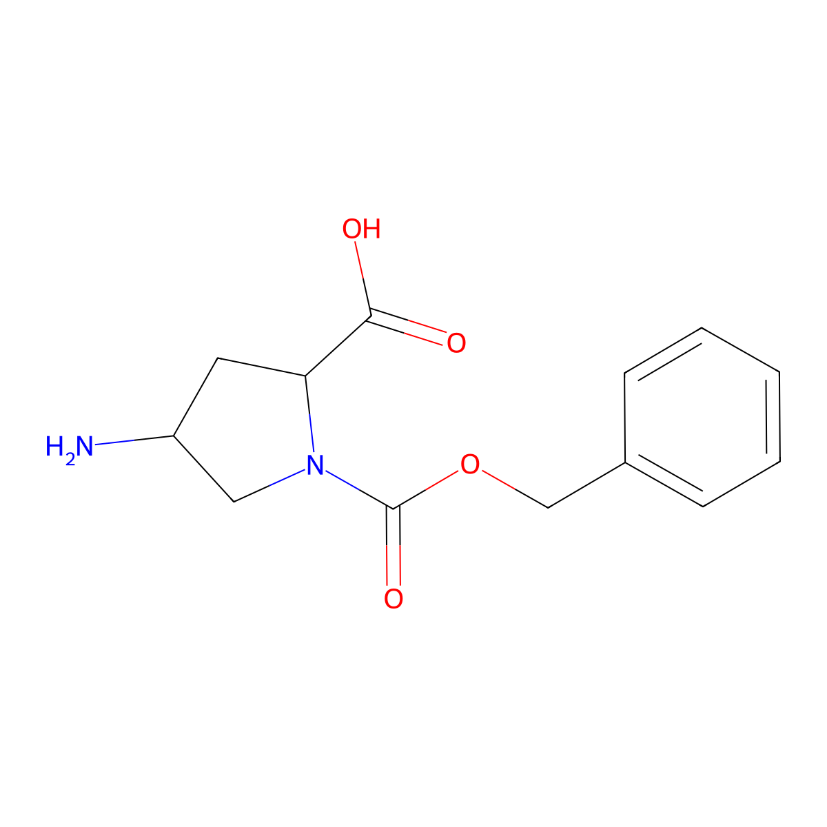 (2R,4R)-4-Amino-1-((benzyloxy)carbonyl)pyrrolidine-2-carboxylic acid molecular structure, CAS 1217459-54-5
