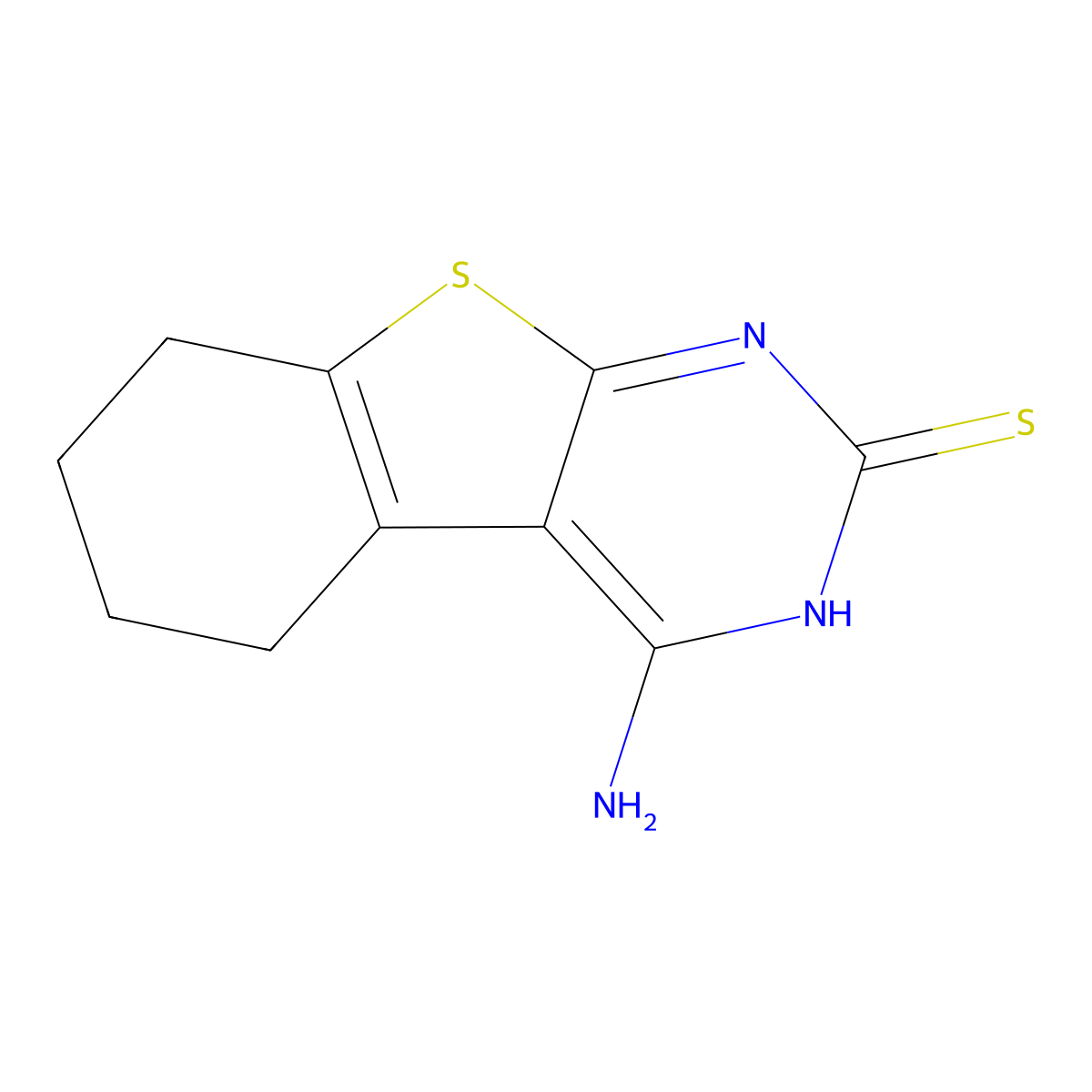 3-Amino-8-thia-4,6-diazatricyclo[7.4.0.0,2,7]trideca-1(9),2,4,6-tetraene-5-thiol molecular structure, CAS 121746-10-9