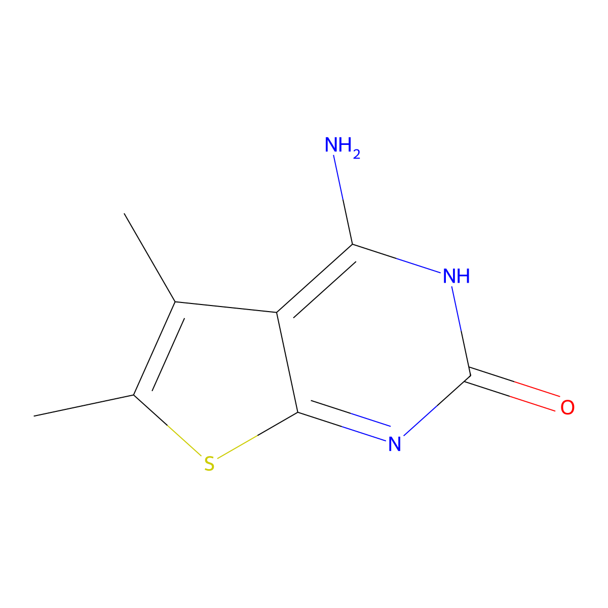 4-Amino-5,6-dimethylthieno(2,3-d)pyrimidin-2(1H)-one molecular structure, CAS 121746-18-7