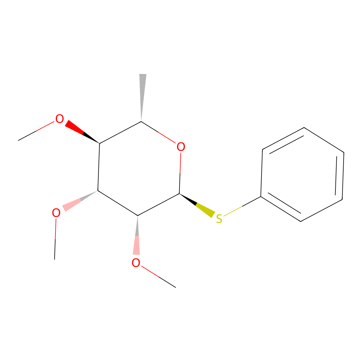 (2S,3S,4R,5R,6S)-3,4,5-Trimethoxy-2-methyl-6-(phenylthio)tetrahydro-2H-pyran molecular structure, CAS 1217460-99-5