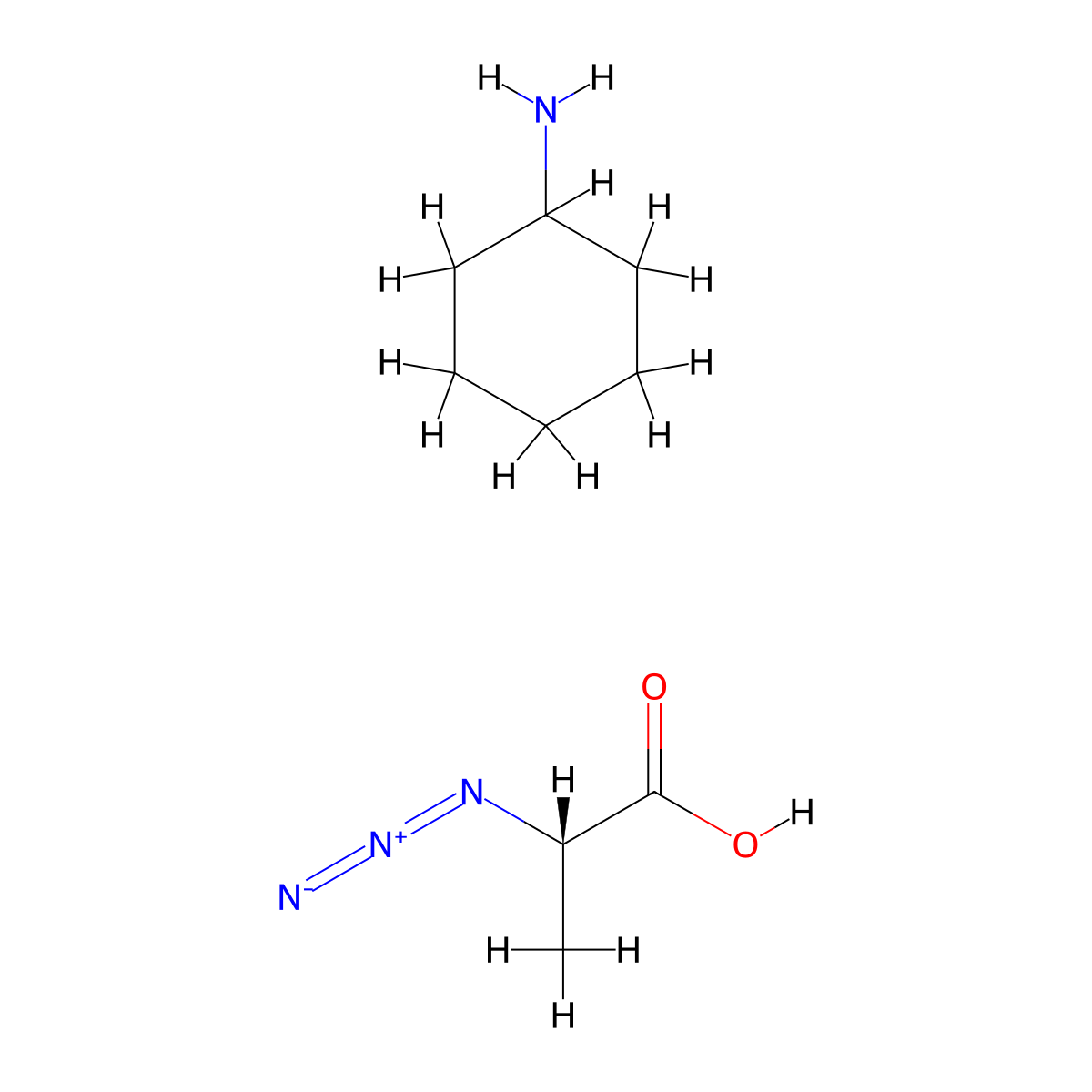 (2S)-2-Azidopropanoic acid--cyclohexanamine (1/1) molecular structure, CAS 1217462-58-2